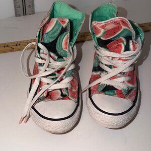 Converse Chuck Taylor All Star Watermelon Print High Top Sneakers Kids Size 3